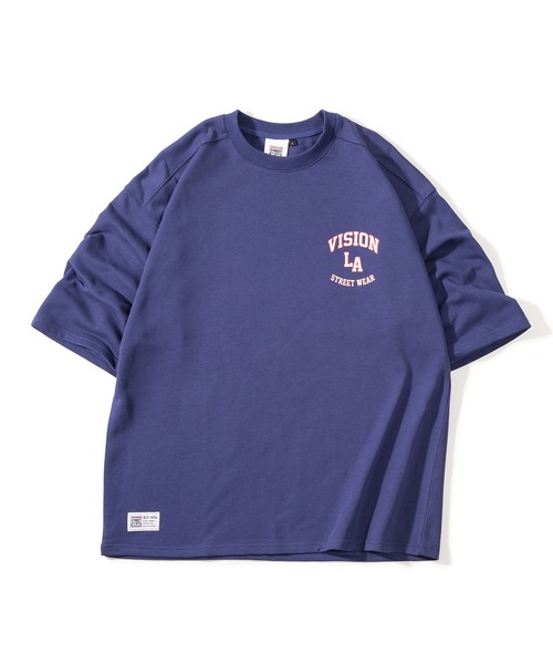 VISION STREET WEAR(ヴィジョンストリートウェア)の「【VISION STREET WEAR/ヴィジョンストリートウェア】ベースボールロゴ裏毛Tシャツ/半袖スウェット/ワンポイント/ビッグシルエット(Tシャツ/カットソー・メンズ・チャコールグレー/アッシュグレー/ネイビー/グリーン・M/L/XL)」の6枚目の写真