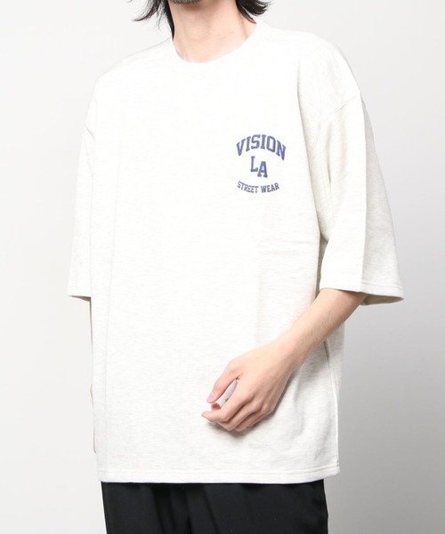 VISION STREET WEAR(ヴィジョンストリートウェア)の「【VISION STREET WEAR/ヴィジョンストリートウェア】ベースボールロゴ裏毛Tシャツ/半袖スウェット/ワンポイント/ビッグシルエット(Tシャツ/カットソー・メンズ・チャコールグレー/アッシュグレー/ネイビー/グリーン・M/L/XL)」の8枚目の写真