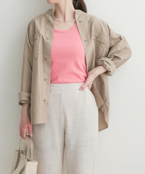 URBAN RESEARCH DOORS（アーバンリサーチドアーズ）の「コットンミリタリースタンドシャツ（シャツ/ブラウス・レディース・ベージュ/カーキ・MEDIUM）」の18枚目の写真