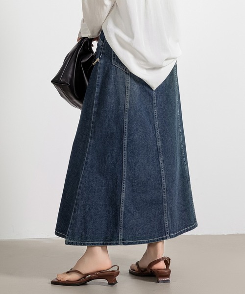 DAY CLOSET（デイ クローゼット）の「レディース フリンジ ハイウエスト デニムマーメイドスカート ロング（デニムスカート・レディース・インディゴブルー/ブラック/ライトブルー/ブルー・LL/S/M/L/XL）」の12枚目の写真