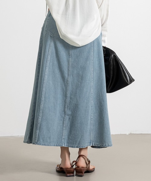 DAY CLOSET（デイ クローゼット）の「レディース フリンジ ハイウエスト デニムマーメイドスカート ロング（デニムスカート・レディース・インディゴブルー/ブラック/ライトブルー/ブルー・LL/S/M/L/XL）」の17枚目の写真