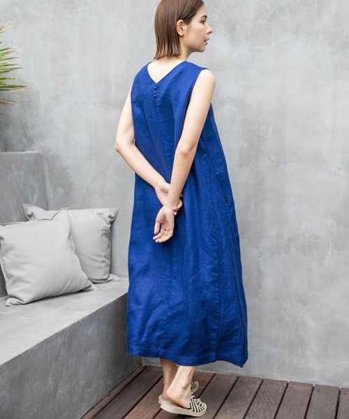 niko and...（ニコアンド）の「リネンツイルマキシワンピース（ワンピース・レディース・ブラック/カーキ/ブルー・MEDIUM/LARGE）」の18枚目の写真