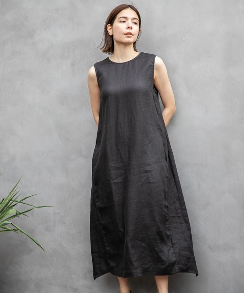 niko and...（ニコアンド）の「リネンツイルマキシワンピース（ワンピース・レディース・ブラック/カーキ/ブルー・MEDIUM/LARGE）」の19枚目の写真