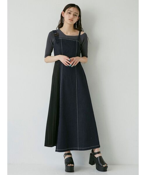 MURUA(ムルーア)の「スイッチジャンパースカート(ワンピース・レディース・ベージュ/インディゴブルー/アイボリー・1/2)」の20枚目の写真