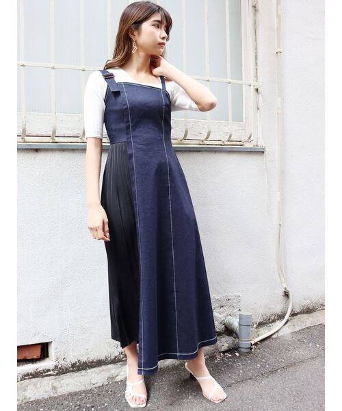 MURUA(ムルーア)の「スイッチジャンパースカート(ワンピース・レディース・ベージュ/インディゴブルー/アイボリー・1/2)」の16枚目の写真