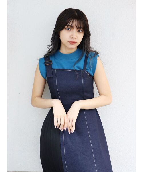 MURUA(ムルーア)の「スイッチジャンパースカート(ワンピース・レディース・ベージュ/インディゴブルー/アイボリー・1/2)」の17枚目の写真