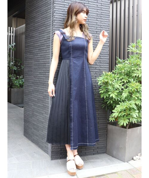 MURUA(ムルーア)の「スイッチジャンパースカート(ワンピース・レディース・ベージュ/インディゴブルー/アイボリー・1/2)」の18枚目の写真