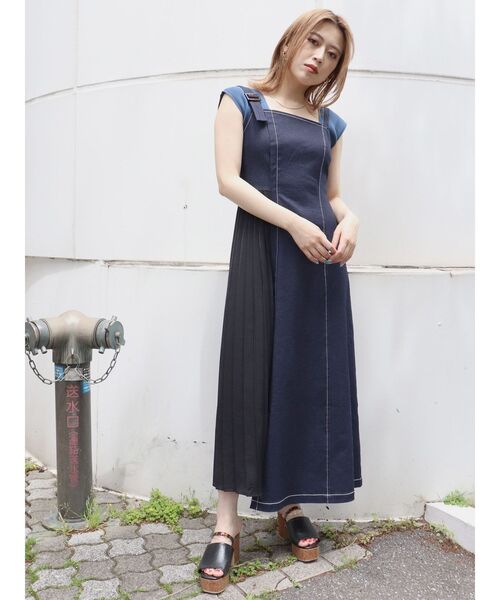 MURUA(ムルーア)の「スイッチジャンパースカート(ワンピース・レディース・ベージュ/インディゴブルー/アイボリー・1/2)」の14枚目の写真