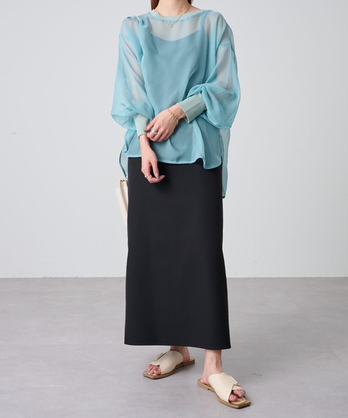 COLONY 2139（コロニートゥーワンスリーナイン）の「長袖シアートップス&キャミセット（Tシャツ/カットソー・レディース・ブラック/グリーン/オレンジ/アイボリー/モカ・FREE）」の17枚目の写真