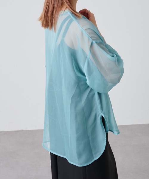 COLONY 2139（コロニートゥーワンスリーナイン）の「長袖シアートップス&キャミセット（Tシャツ/カットソー・レディース・ブラック/グリーン/オレンジ/アイボリー/モカ・FREE）」の12枚目の写真