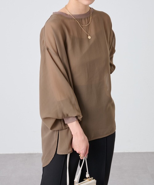 COLONY 2139（コロニートゥーワンスリーナイン）の「長袖シアートップス&キャミセット（Tシャツ/カットソー・レディース・ブラック/グリーン/オレンジ/アイボリー/モカ・FREE）」の21枚目の写真