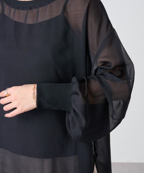 COLONY 2139（コロニートゥーワンスリーナイン）の「長袖シアートップス&キャミセット（Tシャツ/カットソー・レディース・ブラック/グリーン/オレンジ/アイボリー/モカ・FREE）」の14枚目の写真