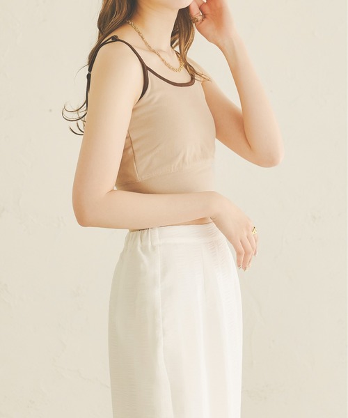 Ambre Neige（アンブルネージュ）の「カップ付きキャミインナー／【WEB/EC限定商品】（キャミソール・レディース・ダークブラウン/ベージュ・FREE）」の3枚目の写真