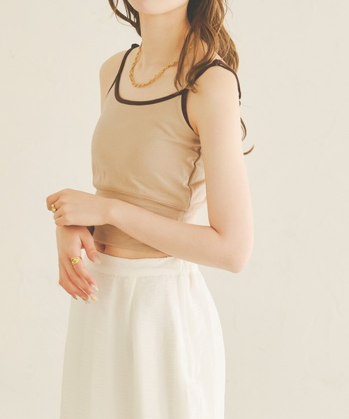 Ambre Neige（アンブルネージュ）の「カップ付きキャミインナー／【WEB/EC限定商品】（キャミソール・レディース・ダークブラウン/ベージュ・FREE）」の16枚目の写真