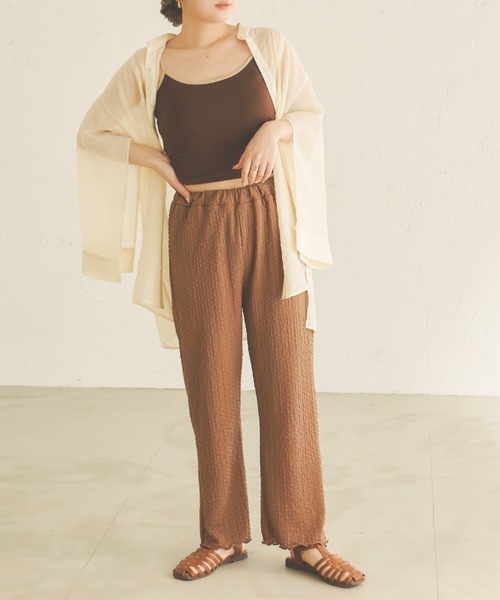 Ambre Neige（アンブルネージュ）の「カップ付きキャミインナー／【WEB/EC限定商品】（キャミソール・レディース・ダークブラウン/ベージュ・FREE）」の4枚目の写真