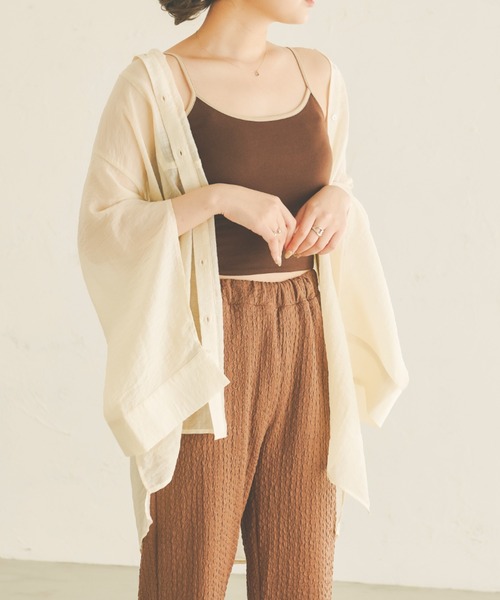 Ambre Neige（アンブルネージュ）の「カップ付きキャミインナー／【WEB/EC限定商品】（キャミソール・レディース・ダークブラウン/ベージュ・FREE）」の6枚目の写真