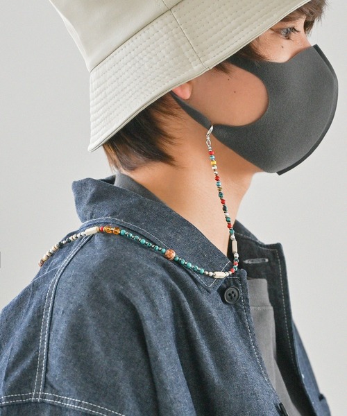 Editors Draw（エディターズドロー）の「ビーズパールネックレス/グラスコード/イヤホンホルダー/マスクストラップ【 Ria. Jaysmee 】 Men（ネックレス・メンズ・ホワイト/レッド/ブルー・ONE SIZE）」の10枚目の写真