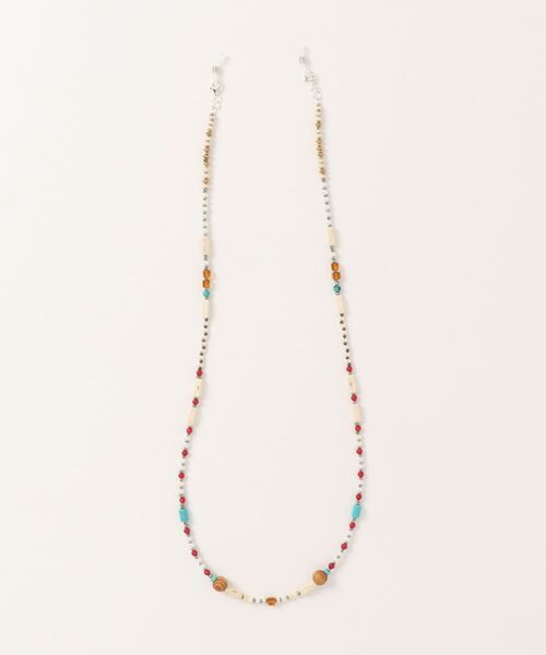 Editors Draw（エディターズドロー）の「ビーズパールネックレス/グラスコード/イヤホンホルダー/マスクストラップ【 Ria. Jaysmee 】 Men（ネックレス・メンズ・ホワイト/レッド/ブルー・ONE SIZE）」の8枚目の写真