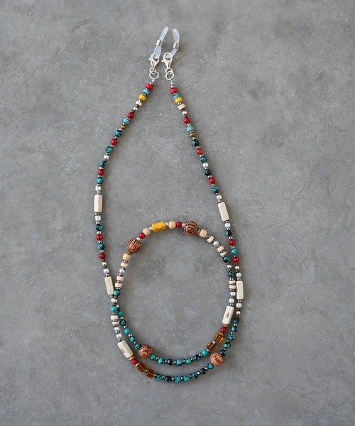 Editors Draw（エディターズドロー）の「ビーズパールネックレス/グラスコード/イヤホンホルダー/マスクストラップ【 Ria. Jaysmee 】 Men（ネックレス・メンズ・ホワイト/レッド/ブルー・ONE SIZE）」の11枚目の写真