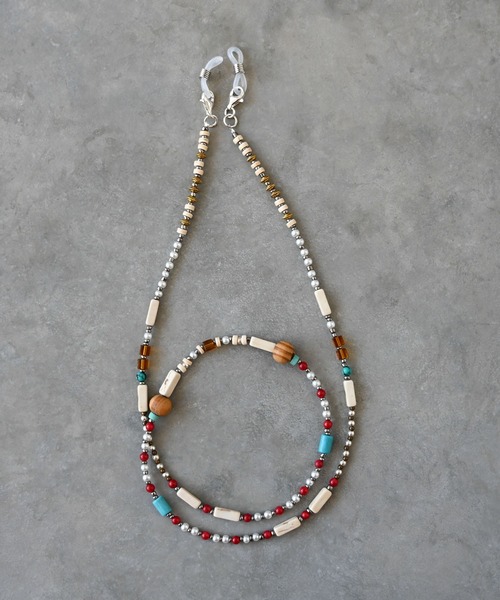 Editors Draw（エディターズドロー）の「ビーズパールネックレス/グラスコード/イヤホンホルダー/マスクストラップ【 Ria. Jaysmee 】 Men（ネックレス・メンズ・ホワイト/レッド/ブルー・ONE SIZE）」の12枚目の写真