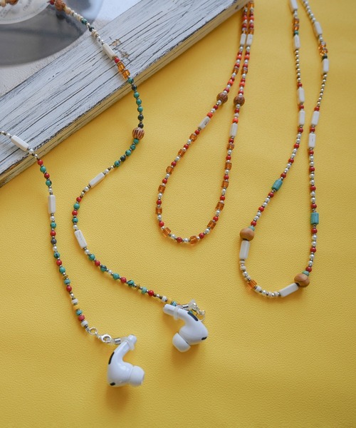 Editors Draw（エディターズドロー）の「ビーズパールネックレス/グラスコード/イヤホンホルダー/マスクストラップ【 Ria. Jaysmee 】 Men（ネックレス・メンズ・ホワイト/レッド/ブルー・ONE SIZE）」の19枚目の写真