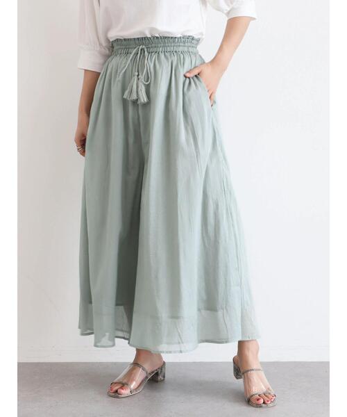 Green　Parks（グリーンパークス）の「インド綿 スカート見えボリュームパンツ（その他パンツ・レディース・チャコールグレー/ミント/グレイッシュベージュ・FREE）」の22枚目の写真