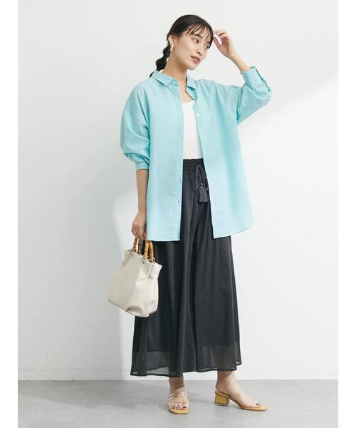 Green　Parks（グリーンパークス）の「インド綿 スカート見えボリュームパンツ（その他パンツ・レディース・チャコールグレー/ミント/グレイッシュベージュ・FREE）」の18枚目の写真