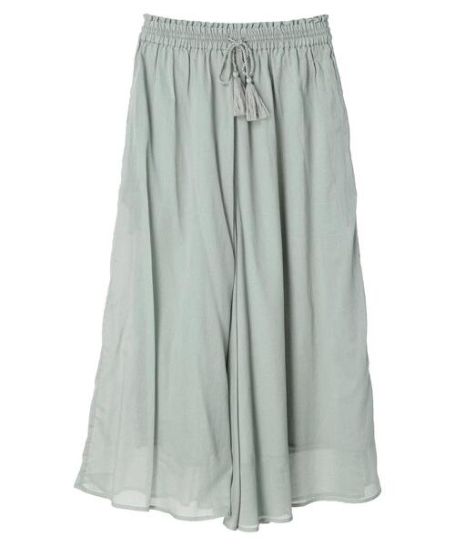 Green　Parks（グリーンパークス）の「インド綿 スカート見えボリュームパンツ（その他パンツ・レディース・チャコールグレー/ミント/グレイッシュベージュ・FREE）」の4枚目の写真