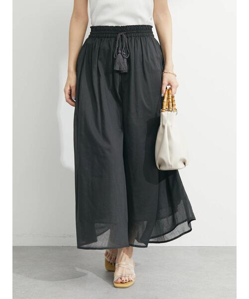 Green　Parks（グリーンパークス）の「インド綿 スカート見えボリュームパンツ（その他パンツ・レディース・チャコールグレー/ミント/グレイッシュベージュ・FREE）」の2枚目の写真
