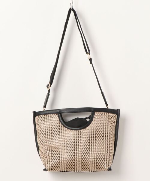 KOBE LETTUCE（コウベレタス）の「雑材ショルダーバッグ[B1490]（ショルダーバッグ・レディース・ベージュ/ブラック・FREE）」の2枚目の写真