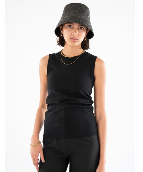 ALEXIA STAM（アリシアスタン）の「Basic Cotton Tank Top /ベーシックコットンタンクトップ（タンクトップ・レディース・ブラウン/ブラック/ホワイト・FREE）」の3枚目の写真