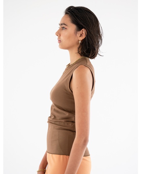 ALEXIA STAM（アリシアスタン）の「Basic Cotton Tank Top /ベーシックコットンタンクトップ（タンクトップ・レディース・ブラウン/ブラック/ホワイト・FREE）」の4枚目の写真