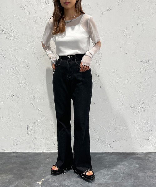 apres jour mignon(アプレジュールミニョン)の「トップスアームウォーマーセット【ZOZOTOWN限定アイテム】(Tシャツ/カットソー・レディース・ブルー/パープル/ブラック/オフホワイト/ミント・フリー/X-LARGE)」の10枚目の写真