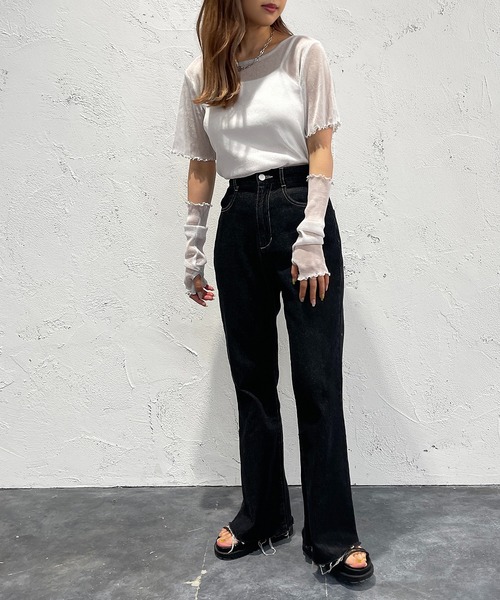 apres jour mignon(アプレジュールミニョン)の「トップスアームウォーマーセット【ZOZOTOWN限定アイテム】(Tシャツ/カットソー・レディース・ブルー/パープル/ブラック/オフホワイト/ミント・フリー/X-LARGE)」の21枚目の写真