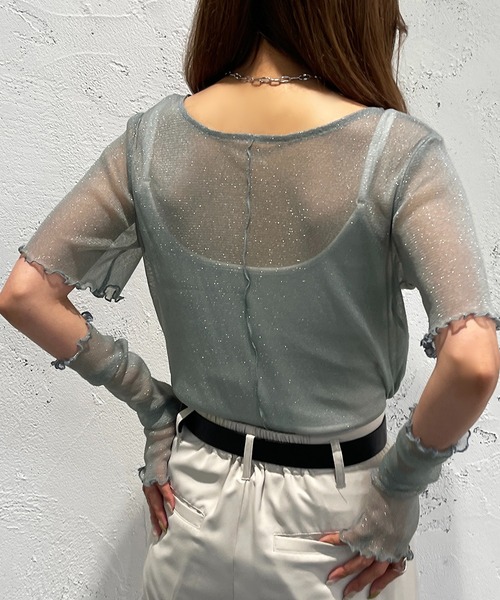 apres jour mignon(アプレジュールミニョン)の「トップスアームウォーマーセット【ZOZOTOWN限定アイテム】(Tシャツ/カットソー・レディース・ブルー/パープル/ブラック/オフホワイト/ミント・フリー/X-LARGE)」の19枚目の写真