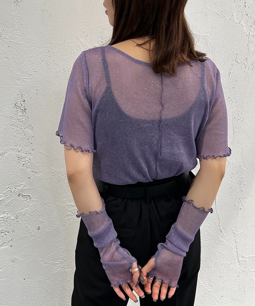 apres jour mignon(アプレジュールミニョン)の「トップスアームウォーマーセット【ZOZOTOWN限定アイテム】(Tシャツ/カットソー・レディース・ブルー/パープル/ブラック/オフホワイト/ミント・フリー/X-LARGE)」の13枚目の写真