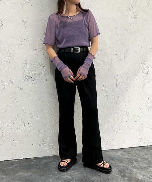 apres jour mignon(アプレジュールミニョン)の「トップスアームウォーマーセット【ZOZOTOWN限定アイテム】(Tシャツ/カットソー・レディース・ブルー/パープル/ブラック/オフホワイト/ミント・フリー/X-LARGE)」の17枚目の写真