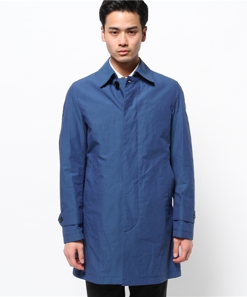 417 EDIFICE(フォーワンセブンエディフィス)の「◇CL ポプリンステンコート(ステンカラーコート・メンズ・ネイビー/ブルー・SMALL/LARGE/MEDIUM)」の3枚目の写真