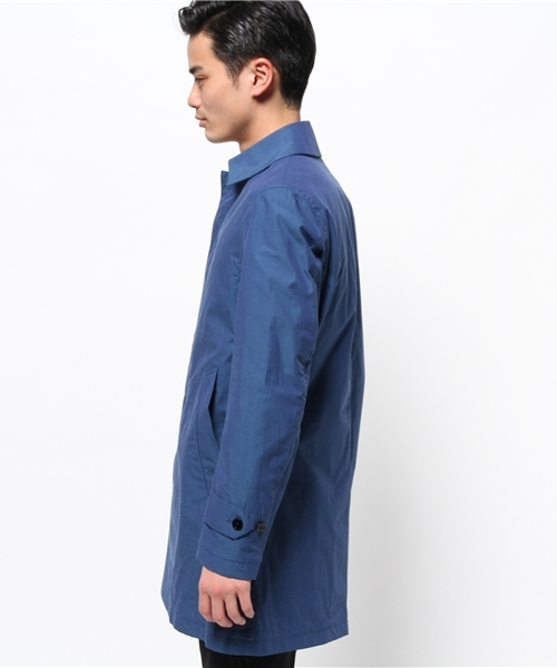 417 EDIFICE(フォーワンセブンエディフィス)の「◇CL ポプリンステンコート(ステンカラーコート・メンズ・ネイビー/ブルー・SMALL/LARGE/MEDIUM)」の4枚目の写真
