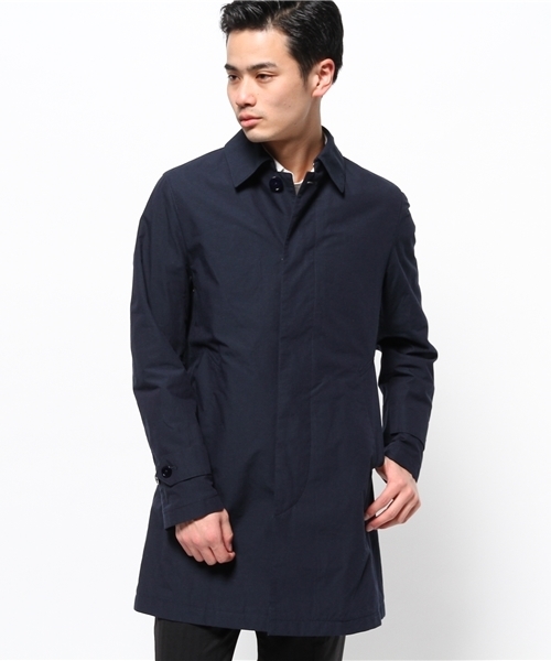 417 EDIFICE(フォーワンセブンエディフィス)の「◇CL ポプリンステンコート(ステンカラーコート・メンズ・ネイビー/ブルー・SMALL/LARGE/MEDIUM)」の15枚目の写真