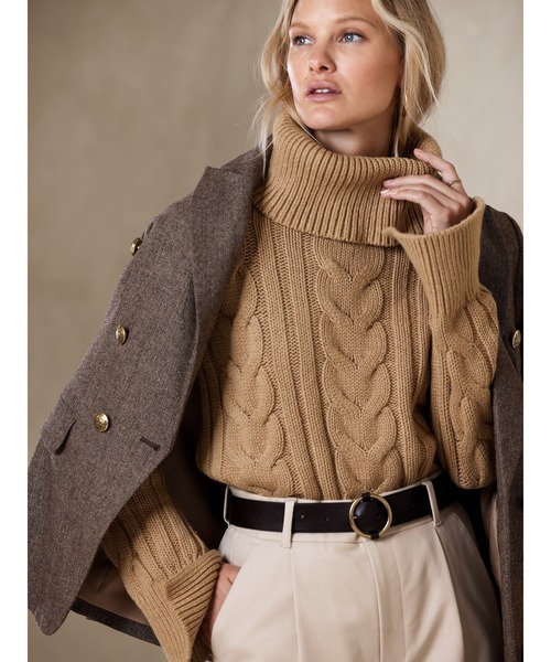 BANANA REPUBLIC FACTORY STORE(バナナリパブリック ファクトリーストア)の「BANANA REPUBLIC FACTORY STORE ケーブルセーター(ニット/セーター・レディース・ホワイト/キャメル/ブラック・XS/S/M/L)」の11枚目の写真