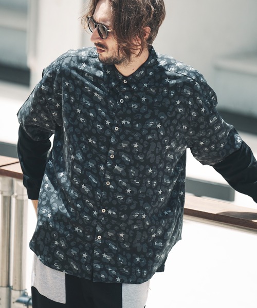 qwerty（クワーティ）の「mhs1860-BlackCamo Leopard Shirts シャツ（シャツ/ブラウス・メンズ・グレー/ブラック・FREE）」の5枚目の写真