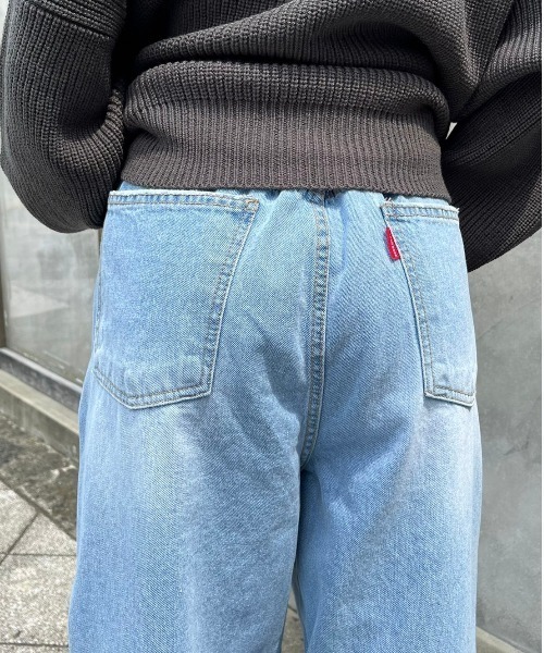 Chikashitsu +（チカシツプラス）の「【Chikashitsu +/チカシツプラス】rope wide denim pants/ロープ ワイドデニムパンツ デニム ジーンズ オーバーサイズ 紐（デニムパンツ・メンズ・ライトブルー/ブラック/ダークブルー・ONE SIZE）」の6枚目の写真