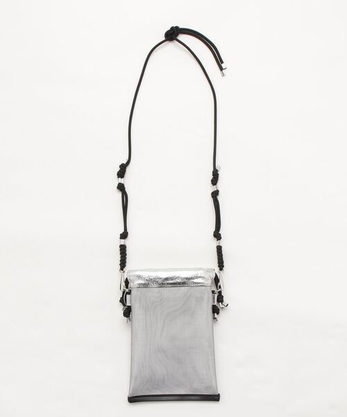 THE PURSE(ザパース )の「THE PURSE(ザパース)TULLE DRAWSTRING BAG/キンチャクバッグ(ショルダーバッグ・レディース・シルバー・F)」の2枚目の写真