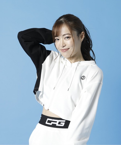 CPG GOLF（シーピージーゴルフ）の「Cropped jacket（クロップドジャケット）｜WOMEN（パーカー・レディース・ホワイト/ブラック/ベージュ・1/2/4/3/LARGE）」の4枚目の写真