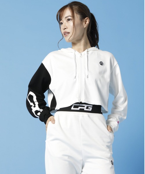 CPG GOLF（シーピージーゴルフ）の「Cropped jacket（クロップドジャケット）｜WOMEN（パーカー・レディース・ホワイト/ブラック/ベージュ・1/2/4/3/LARGE）」の5枚目の写真