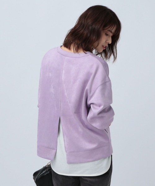 BAYFLOW（ベイフロー）の「フェイクスウェードレイヤードプルオーバー（その他トップス・レディース・ベージュ/パープル/カーキ/ブルー・FREE）」の6枚目の写真