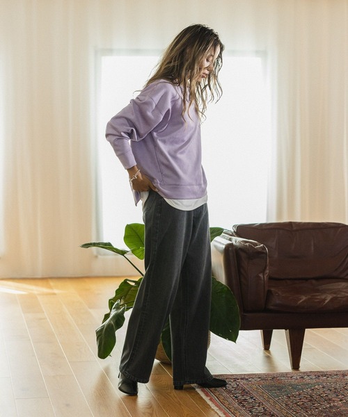 BAYFLOW（ベイフロー）の「フェイクスウェードレイヤードプルオーバー（その他トップス・レディース・ベージュ/パープル/カーキ/ブルー・FREE）」の9枚目の写真