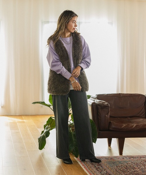 BAYFLOW（ベイフロー）の「フェイクスウェードレイヤードプルオーバー（その他トップス・レディース・ベージュ/パープル/カーキ/ブルー・FREE）」の8枚目の写真