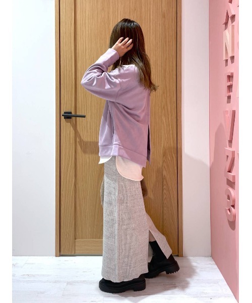 BAYFLOW（ベイフロー）の「フェイクスウェードレイヤードプルオーバー（その他トップス・レディース・ベージュ/パープル/カーキ/ブルー・FREE）」の17枚目の写真